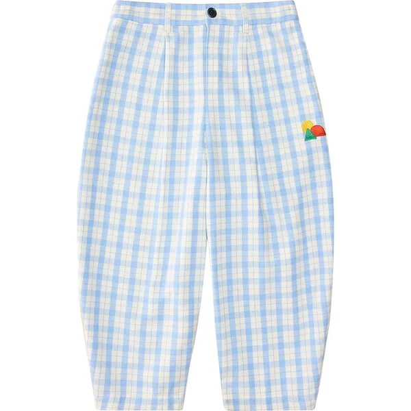 The Sunday Collective Friday Plaid Elastic Waist Wide Fit Pant, Sky