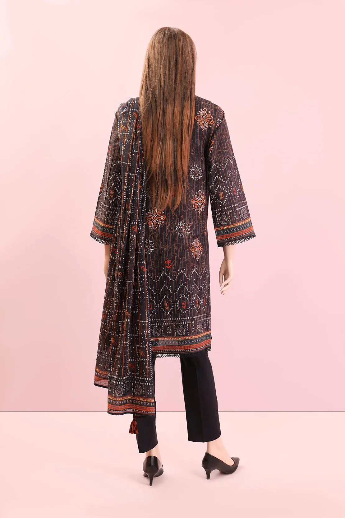 Unstitched Printed Embroidered Lawn 3 Piece (Saffron by SAYA)