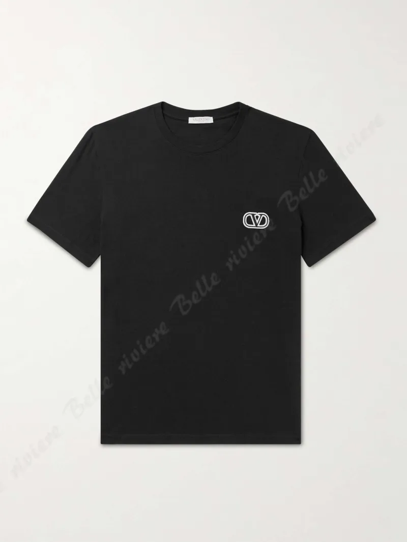 VALENTINO  |Plain Cotton Short Sleeves Logo Luxury T-Shirts