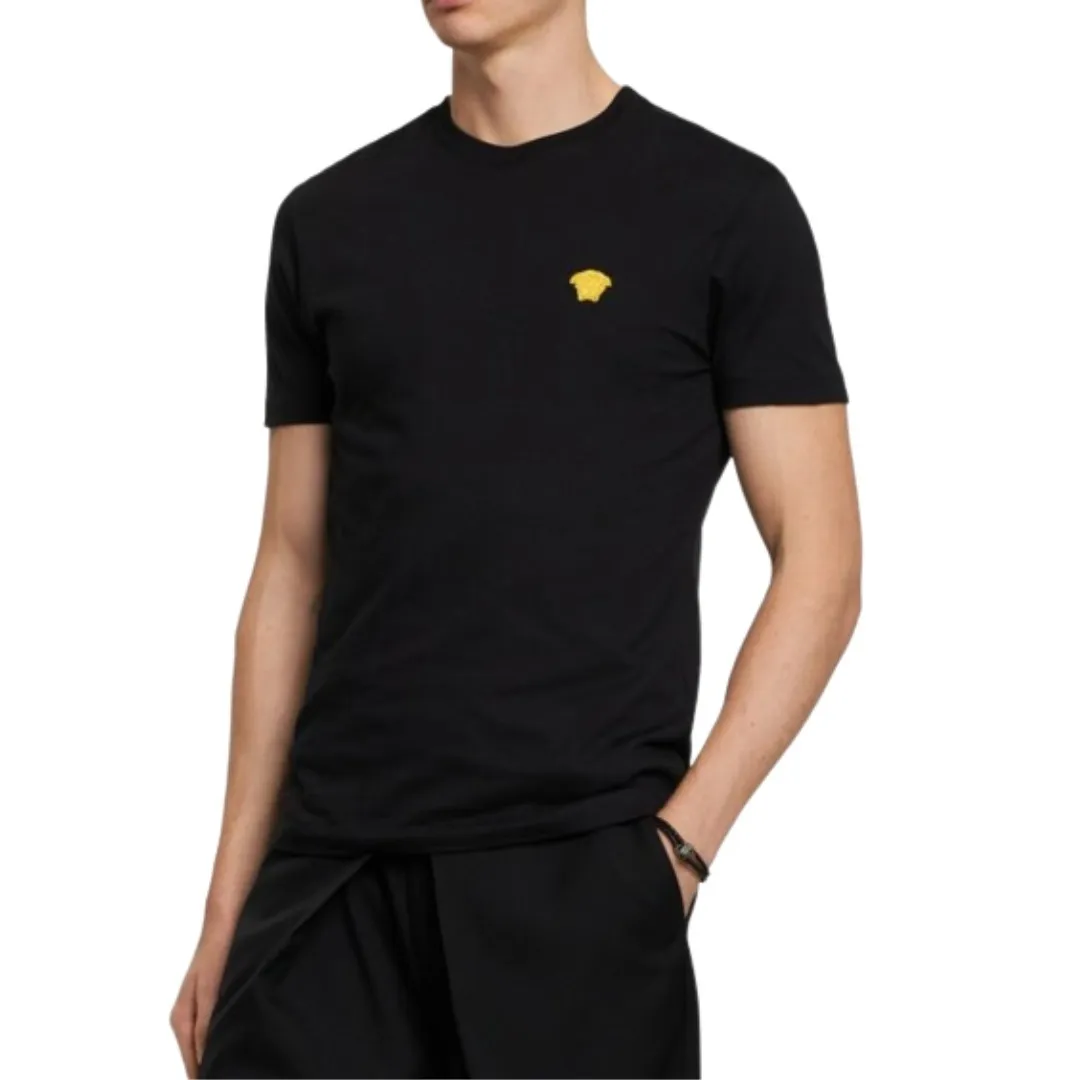 VERSACE  |Crew Neck Cotton Short Sleeves Logo Luxury