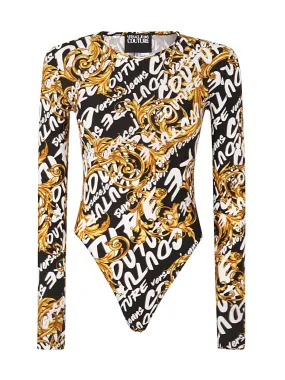 Versace Jeans Couture Graphic Printed Long-Sleeved Bodysuit