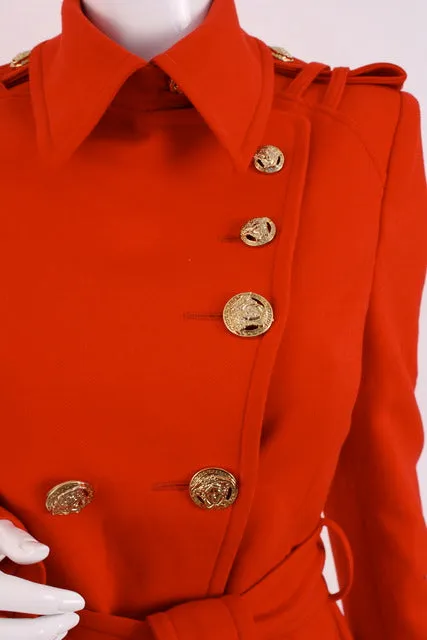 VERSACE Red Coat Medusa Buttons