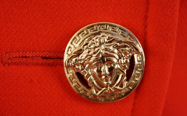 VERSACE Red Coat Medusa Buttons