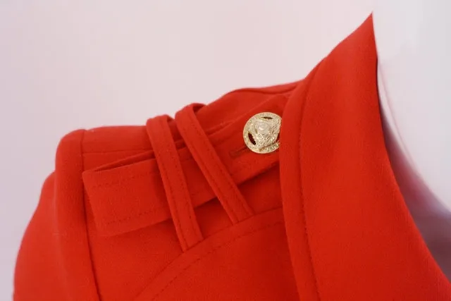 VERSACE Red Coat Medusa Buttons