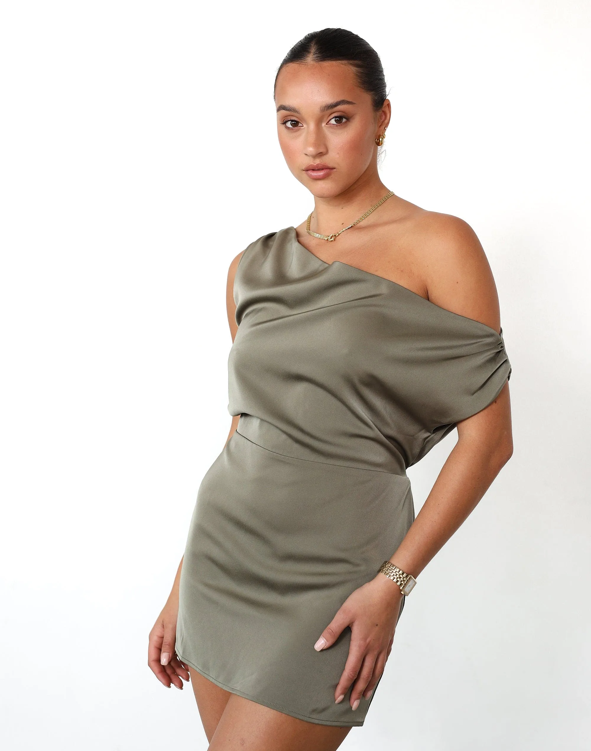 Viviana Mini Dress (Burnt Olive)