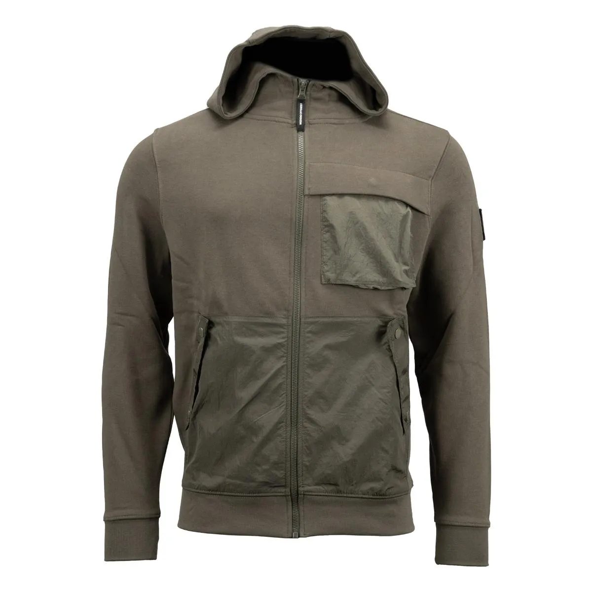 Weekend Offender Daponte Zip Through Hood Castle Green HDAW2408-CASTGREE