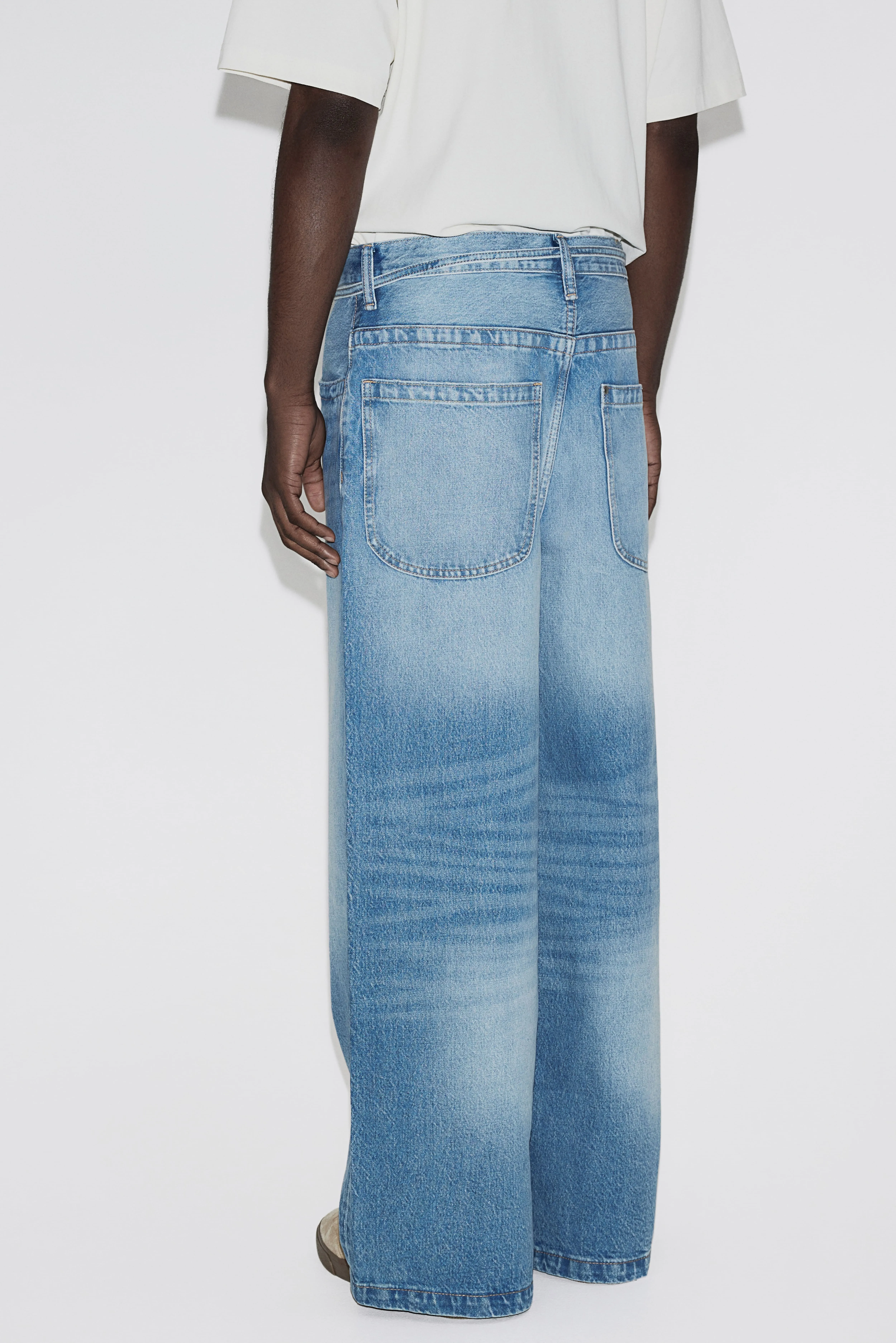 Wide Jeans - Regular waist - Long - Denim blue - Men | H&M GB