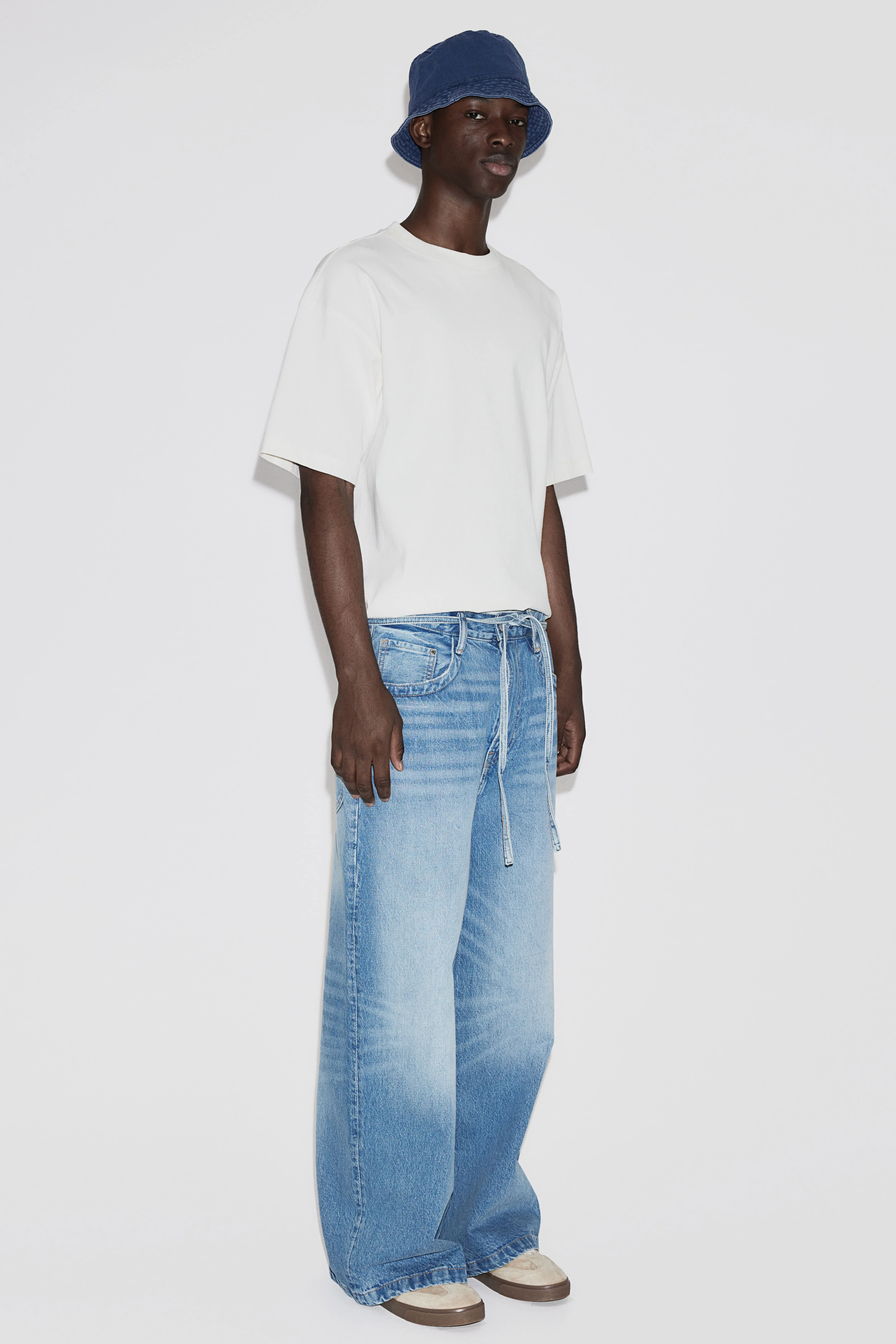 Wide Jeans - Regular waist - Long - Denim blue - Men | H&M GB