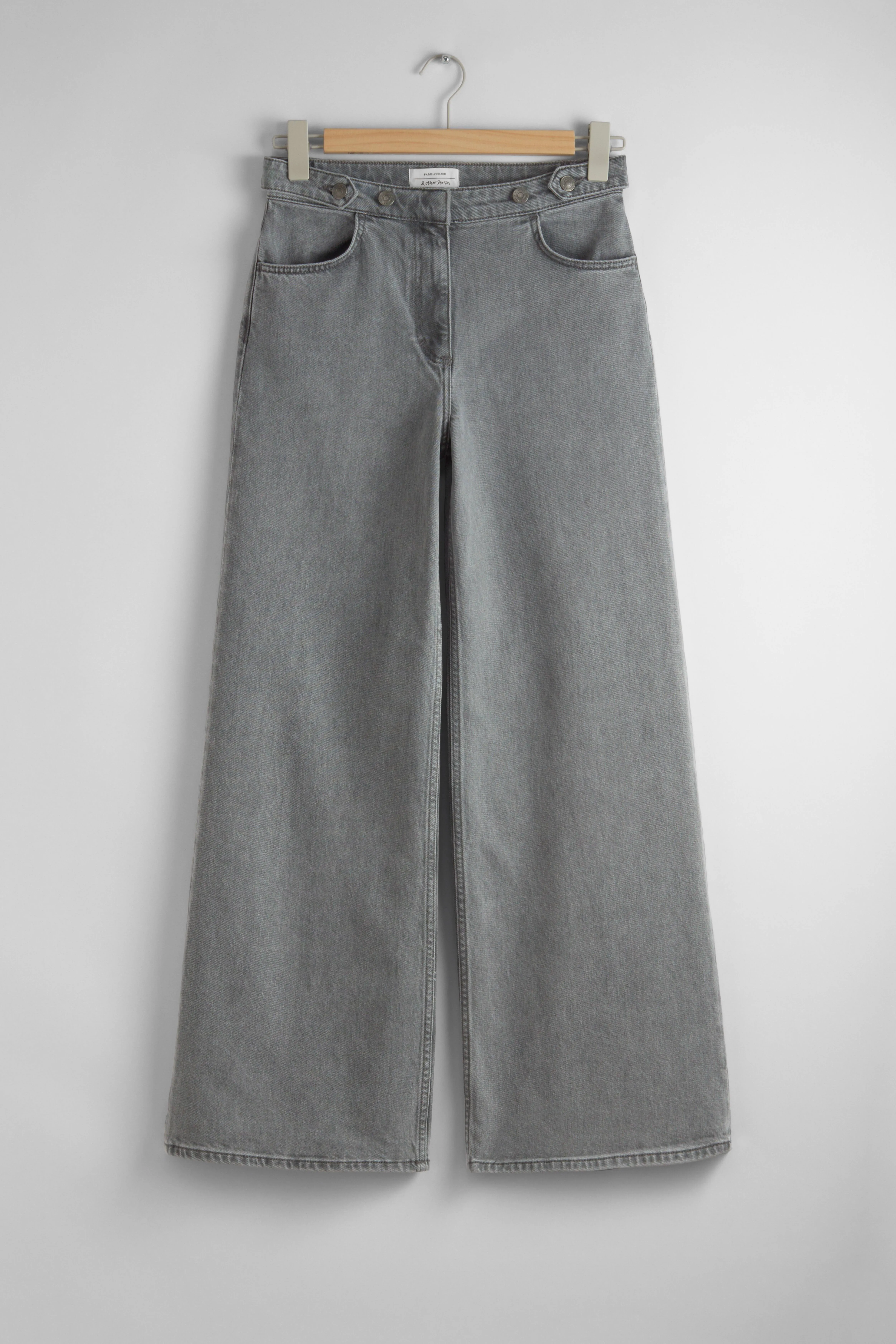 Wide Jeans - Regular waist - Long - Grey - Ladies | H&M GB