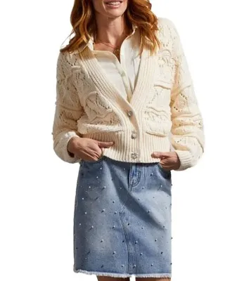 Women's Tribal Fancy Button Cardigan